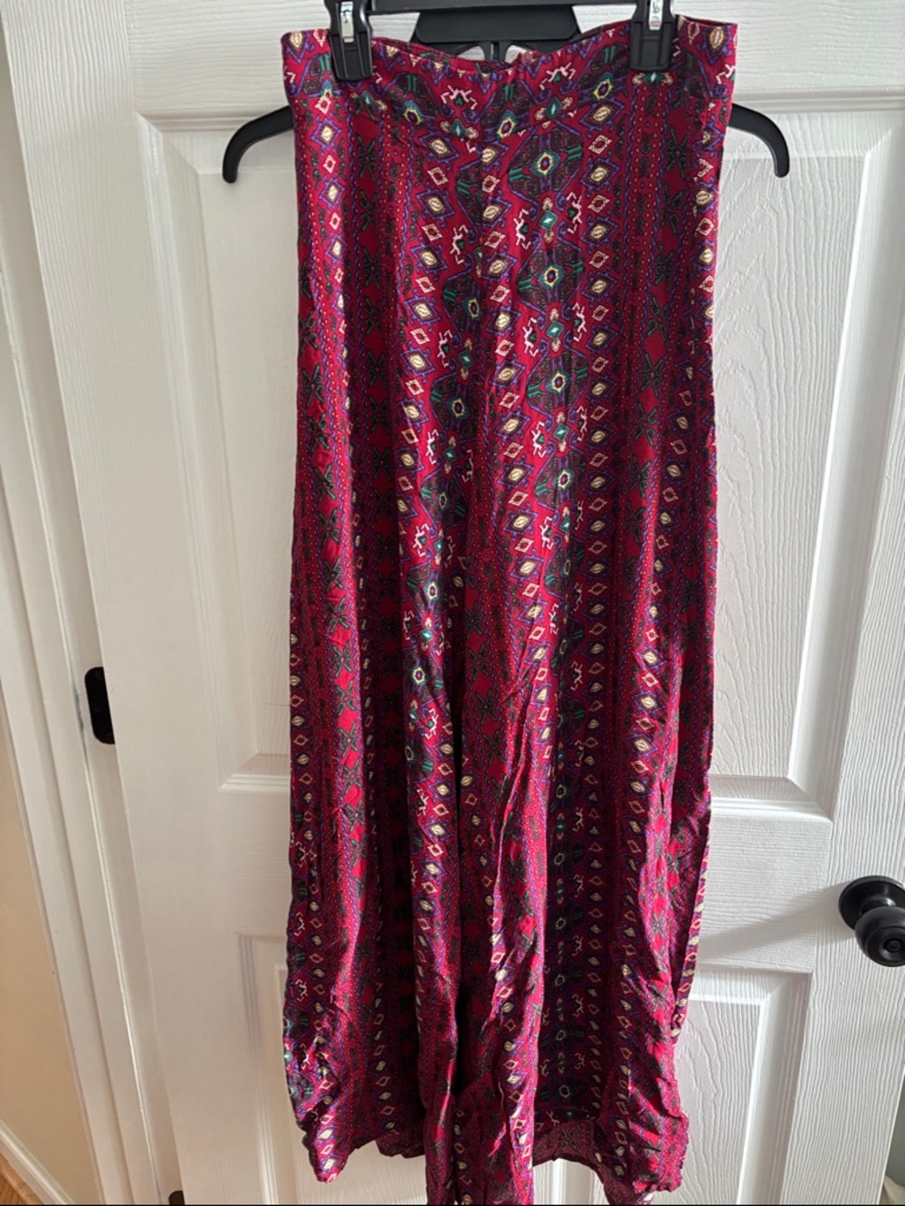 SHEIN Burgundy Paisley Print Maxi Skirt